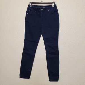 Tahari Mid Rise Dark Blue Skinny Jeans Size 4